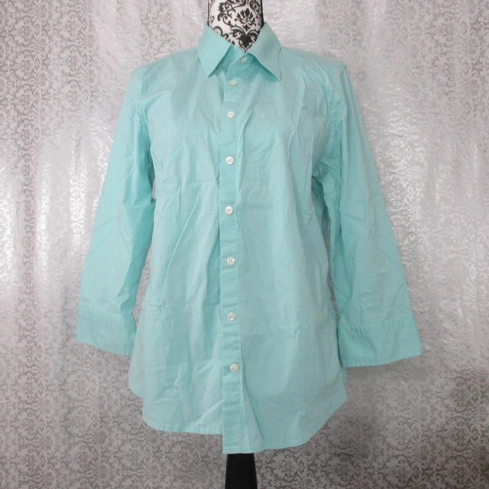 J. CREW Button Down 3/4 Sleeve Shirt Size XL
